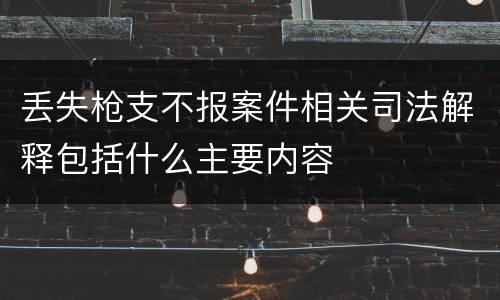 丢失枪支不报案件相关司法解释包括什么主要内容