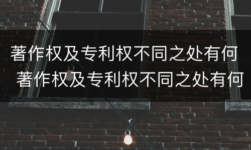 著作权及专利权不同之处有何 著作权及专利权不同之处有何影响