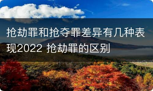 抢劫罪和抢夺罪差异有几种表现2022 抢劫罪的区别