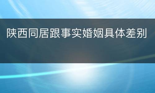 陕西同居跟事实婚姻具体差别