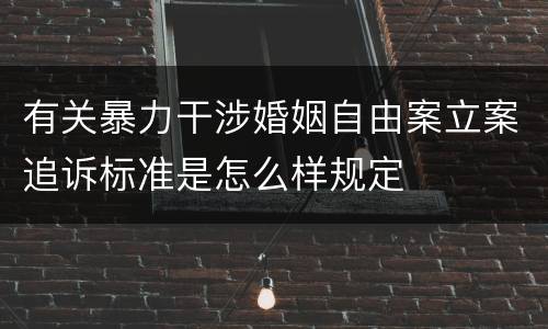 有关暴力干涉婚姻自由案立案追诉标准是怎么样规定