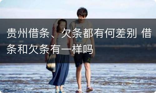贵州借条、欠条都有何差别 借条和欠条有一样吗