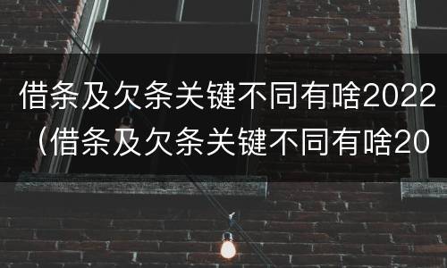 借条及欠条关键不同有啥2022（借条及欠条关键不同有啥2022法律规定）