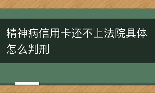 精神病信用卡还不上法院具体怎么判刑