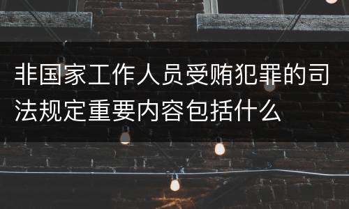 非国家工作人员受贿犯罪的司法规定重要内容包括什么