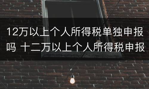 12万以上个人所得税单独申报吗 十二万以上个人所得税申报