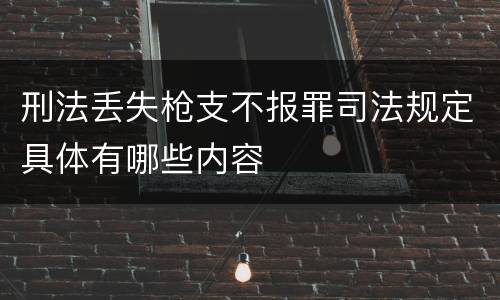 刑法丢失枪支不报罪司法规定具体有哪些内容