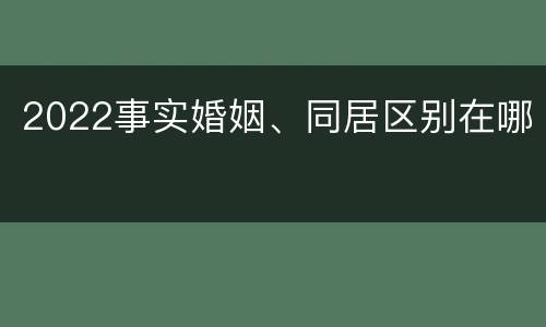 2022事实婚姻、同居区别在哪