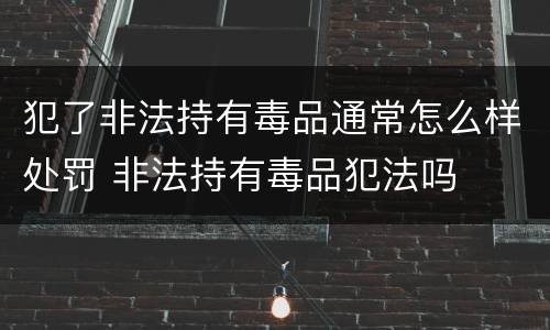 犯了非法持有毒品通常怎么样处罚 非法持有毒品犯法吗