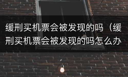 缓刑买机票会被发现的吗（缓刑买机票会被发现的吗怎么办）