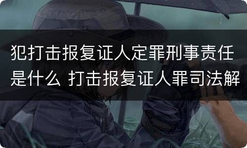 犯打击报复证人定罪刑事责任是什么 打击报复证人罪司法解释