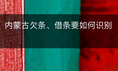 内蒙古欠条、借条要如何识别