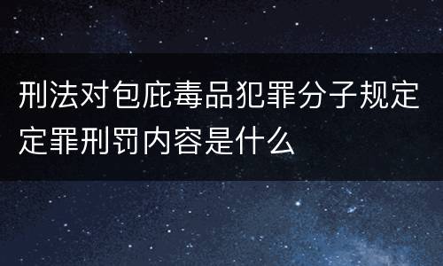 刑法对包庇毒品犯罪分子规定定罪刑罚内容是什么