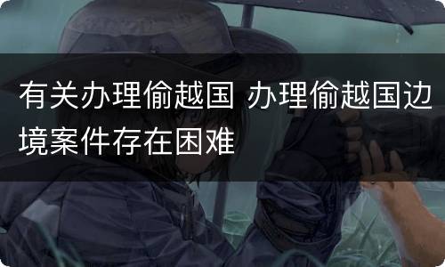 有关办理偷越国 办理偷越国边境案件存在困难