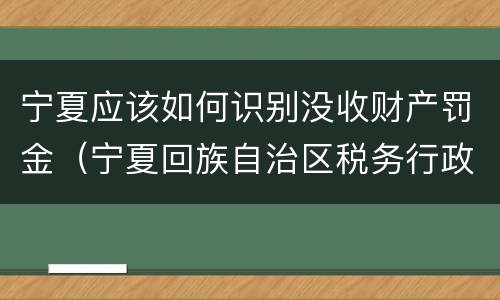 宁夏应该如何识别没收财产罚金（宁夏回族自治区税务行政处罚裁量基准）