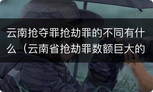 云南抢夺罪抢劫罪的不同有什么（云南省抢劫罪数额巨大的标准）