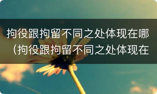 拘役跟拘留不同之处体现在哪（拘役跟拘留不同之处体现在哪里）