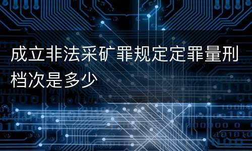 成立非法采矿罪规定定罪量刑档次是多少