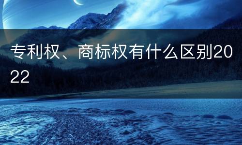 专利权、商标权有什么区别2022