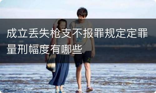 成立丢失枪支不报罪规定定罪量刑幅度有哪些