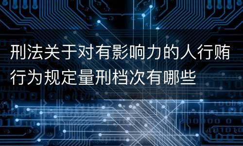 刑法关于对有影响力的人行贿行为规定量刑档次有哪些