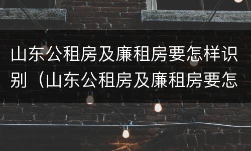 山东公租房及廉租房要怎样识别（山东公租房及廉租房要怎样识别出来）