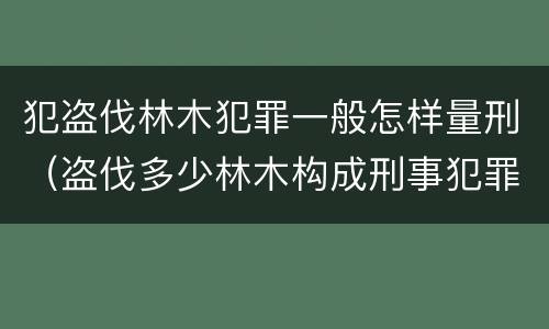 犯盗伐林木犯罪一般怎样量刑（盗伐多少林木构成刑事犯罪）