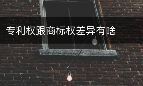 专利权跟商标权差异有啥