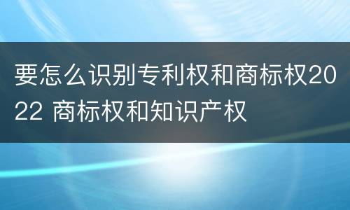 要怎么识别专利权和商标权2022 商标权和知识产权
