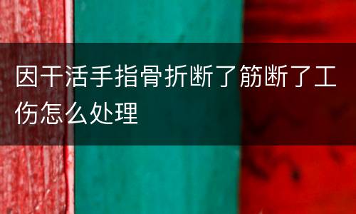 因干活手指骨折断了筋断了工伤怎么处理