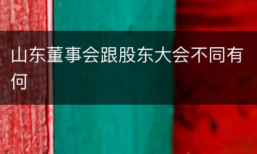 山东董事会跟股东大会不同有何