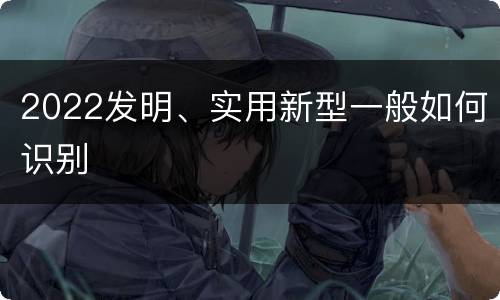 2022发明、实用新型一般如何识别