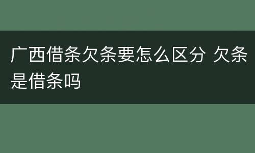 广西借条欠条要怎么区分 欠条是借条吗