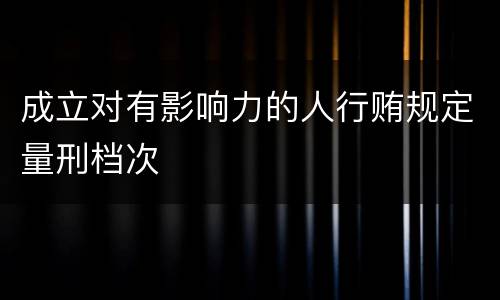 成立对有影响力的人行贿规定量刑档次