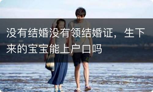 没有结婚没有领结婚证，生下来的宝宝能上户口吗