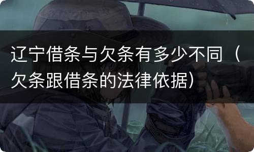 辽宁借条与欠条有多少不同（欠条跟借条的法律依据）