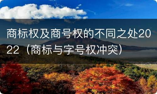 商标权及商号权的不同之处2022（商标与字号权冲突）