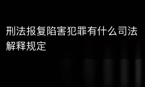 刑法报复陷害犯罪有什么司法解释规定