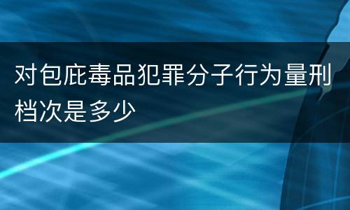 对包庇毒品犯罪分子行为量刑档次是多少