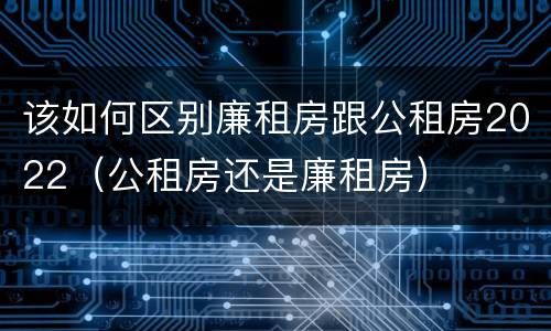 该如何区别廉租房跟公租房2022（公租房还是廉租房）