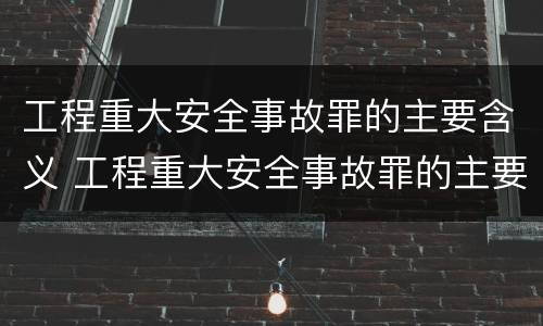工程重大安全事故罪的主要含义 工程重大安全事故罪的主要含义是