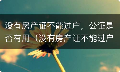 没有房产证不能过户，公证是否有用（没有房产证不能过户,公证是否有用呢）