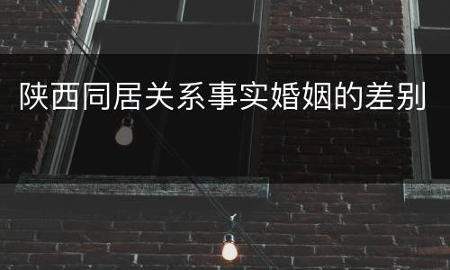 陕西同居关系事实婚姻的差别