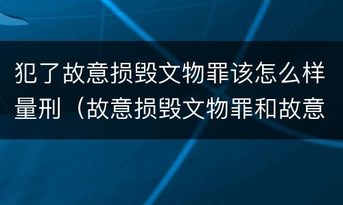 犯了故意损毁文物罪该怎么样量刑（故意损毁文物罪和故意毁坏财物罪是不是想象竞合）