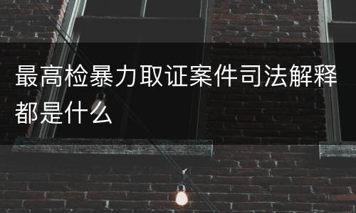 最高检暴力取证案件司法解释都是什么