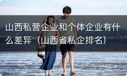 山西私营企业和个体企业有什么差异（山西省私企排名）
