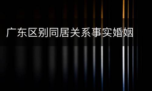 广东区别同居关系事实婚姻