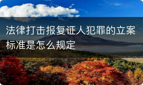 法律打击报复证人犯罪的立案标准是怎么规定