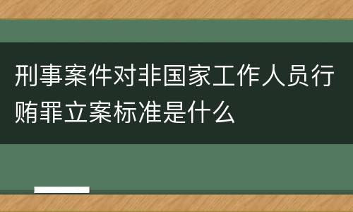 刑事案件对非国家工作人员行贿罪立案标准是什么