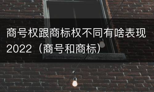 商号权跟商标权不同有啥表现2022（商号和商标）